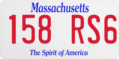 MA license plate 158RS6