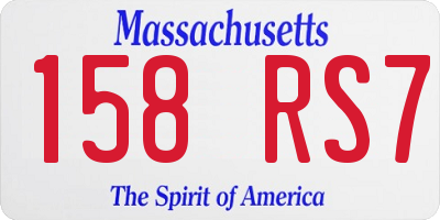 MA license plate 158RS7