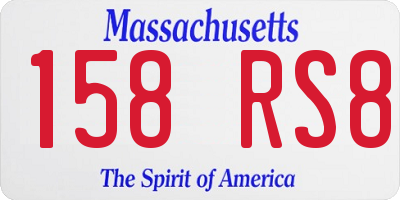 MA license plate 158RS8