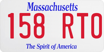 MA license plate 158RT0