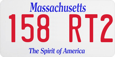MA license plate 158RT2