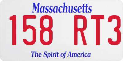 MA license plate 158RT3
