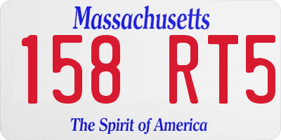 MA license plate 158RT5