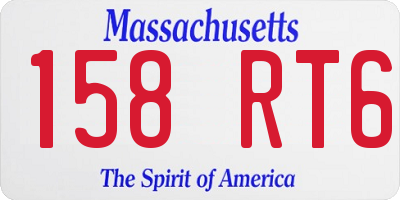 MA license plate 158RT6