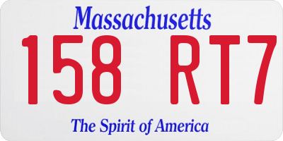 MA license plate 158RT7