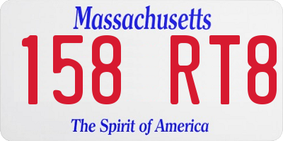 MA license plate 158RT8