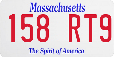 MA license plate 158RT9