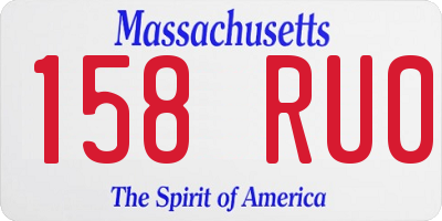 MA license plate 158RU0