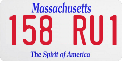 MA license plate 158RU1