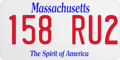 MA license plate 158RU2