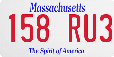 MA license plate 158RU3