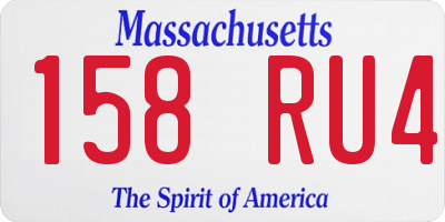 MA license plate 158RU4