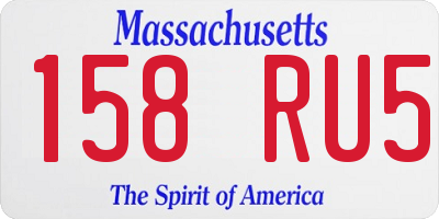 MA license plate 158RU5