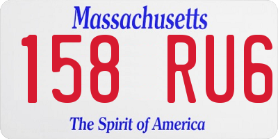 MA license plate 158RU6