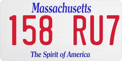 MA license plate 158RU7