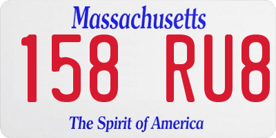 MA license plate 158RU8