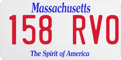 MA license plate 158RV0