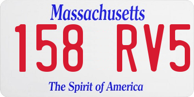 MA license plate 158RV5
