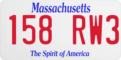 MA license plate 158RW3