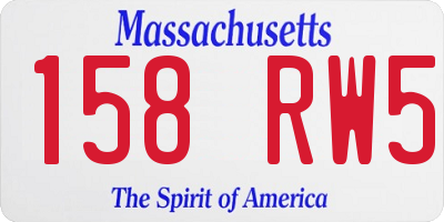 MA license plate 158RW5