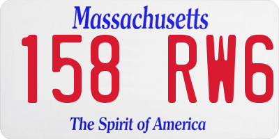 MA license plate 158RW6