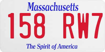 MA license plate 158RW7