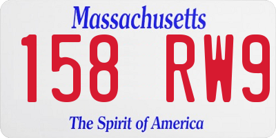 MA license plate 158RW9