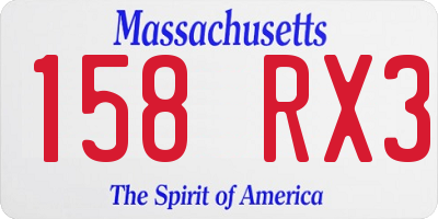 MA license plate 158RX3