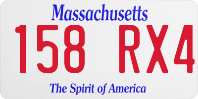 MA license plate 158RX4
