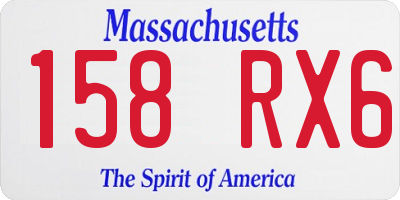 MA license plate 158RX6