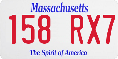 MA license plate 158RX7