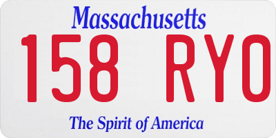 MA license plate 158RY0