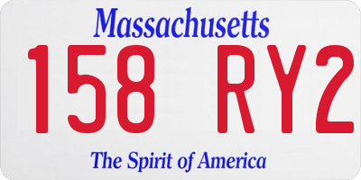 MA license plate 158RY2