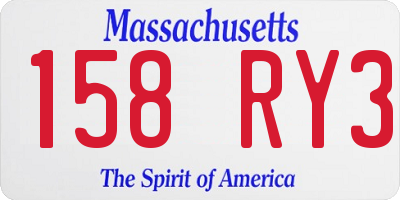 MA license plate 158RY3