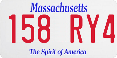 MA license plate 158RY4