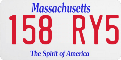 MA license plate 158RY5