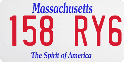 MA license plate 158RY6