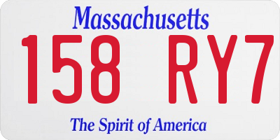 MA license plate 158RY7