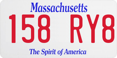 MA license plate 158RY8
