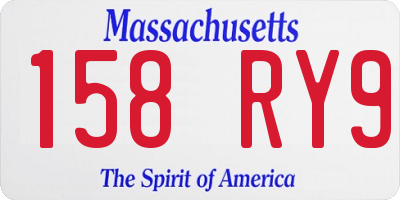 MA license plate 158RY9
