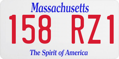 MA license plate 158RZ1