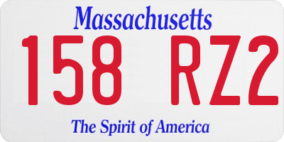 MA license plate 158RZ2