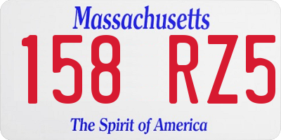 MA license plate 158RZ5