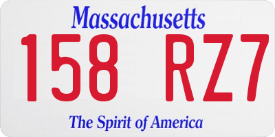 MA license plate 158RZ7
