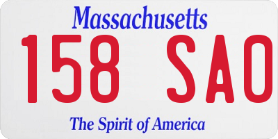MA license plate 158SA0