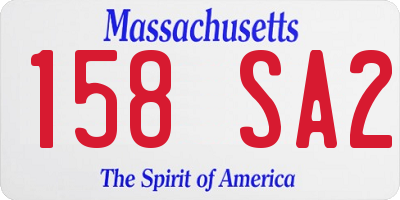 MA license plate 158SA2