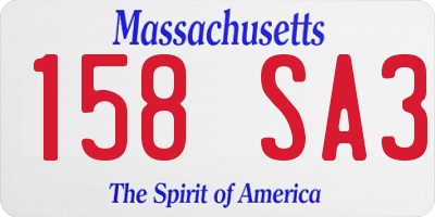 MA license plate 158SA3