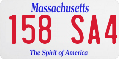 MA license plate 158SA4