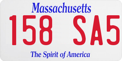 MA license plate 158SA5