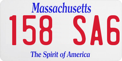 MA license plate 158SA6